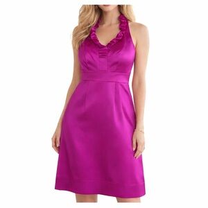 Just...Taylor Vibrant Pink Satin Dress
